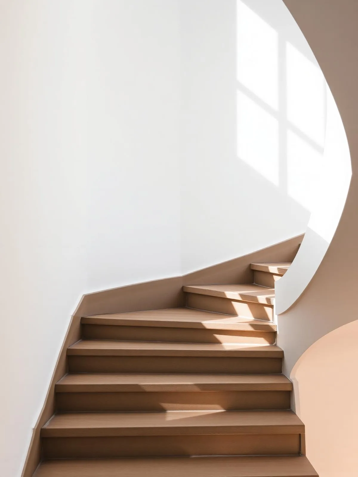 Escalier plâtré lumineux