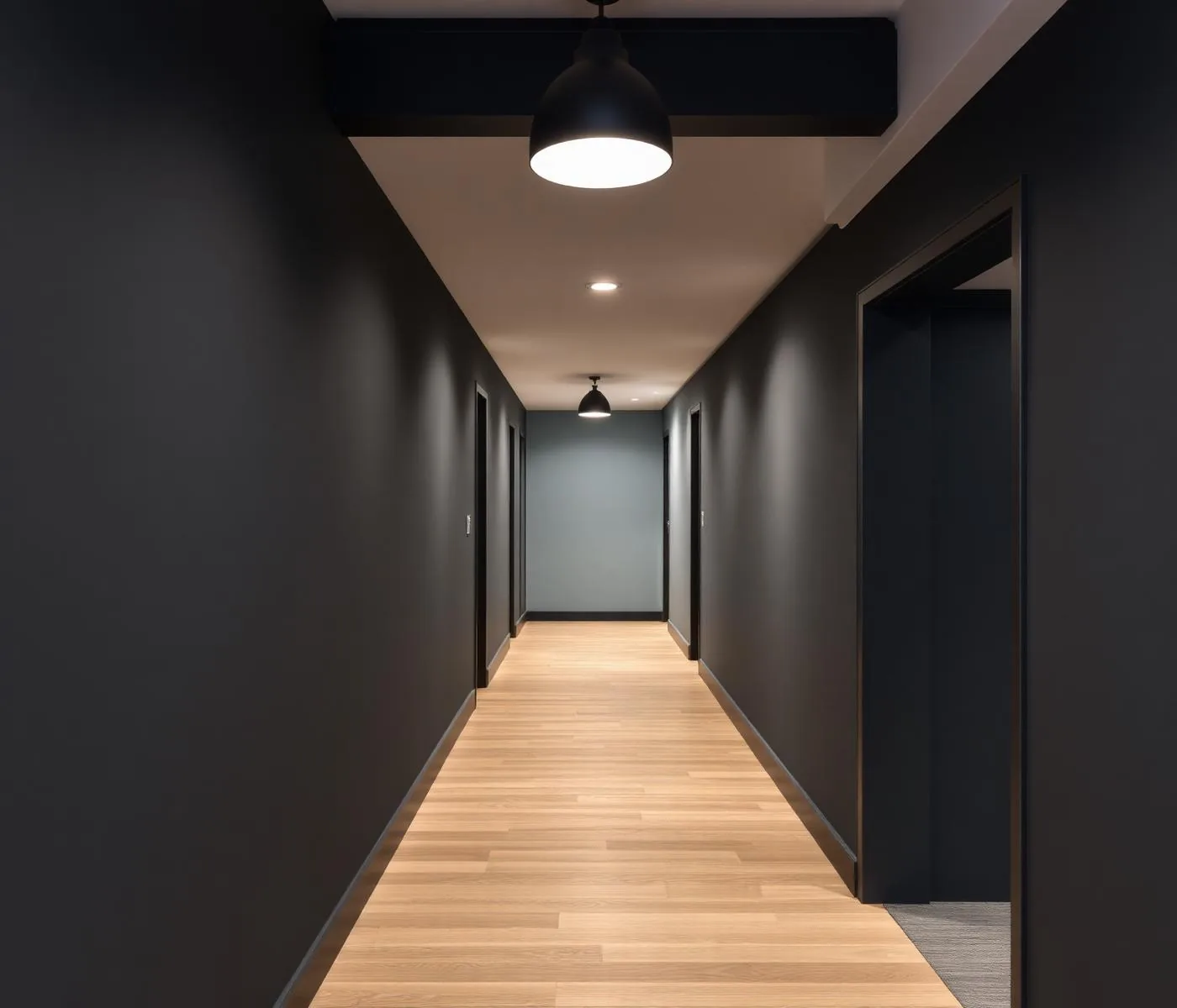 Couloir anthracite moderne